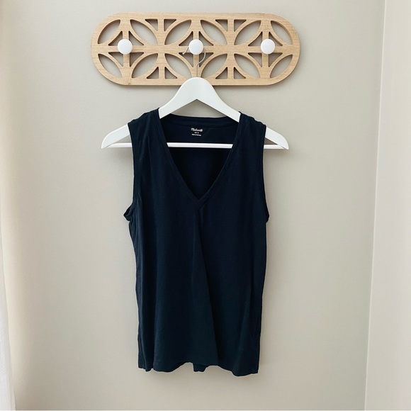 Madewell V-Neck Tank Top Black Sz Small - Picture 1 of 8